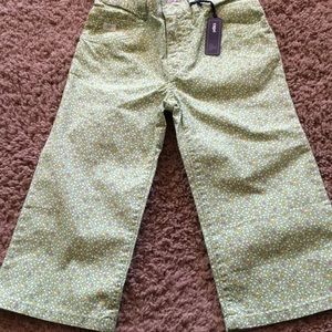 NWTs Very Cute Gap green tulip print Capri stretch capris Sz 5